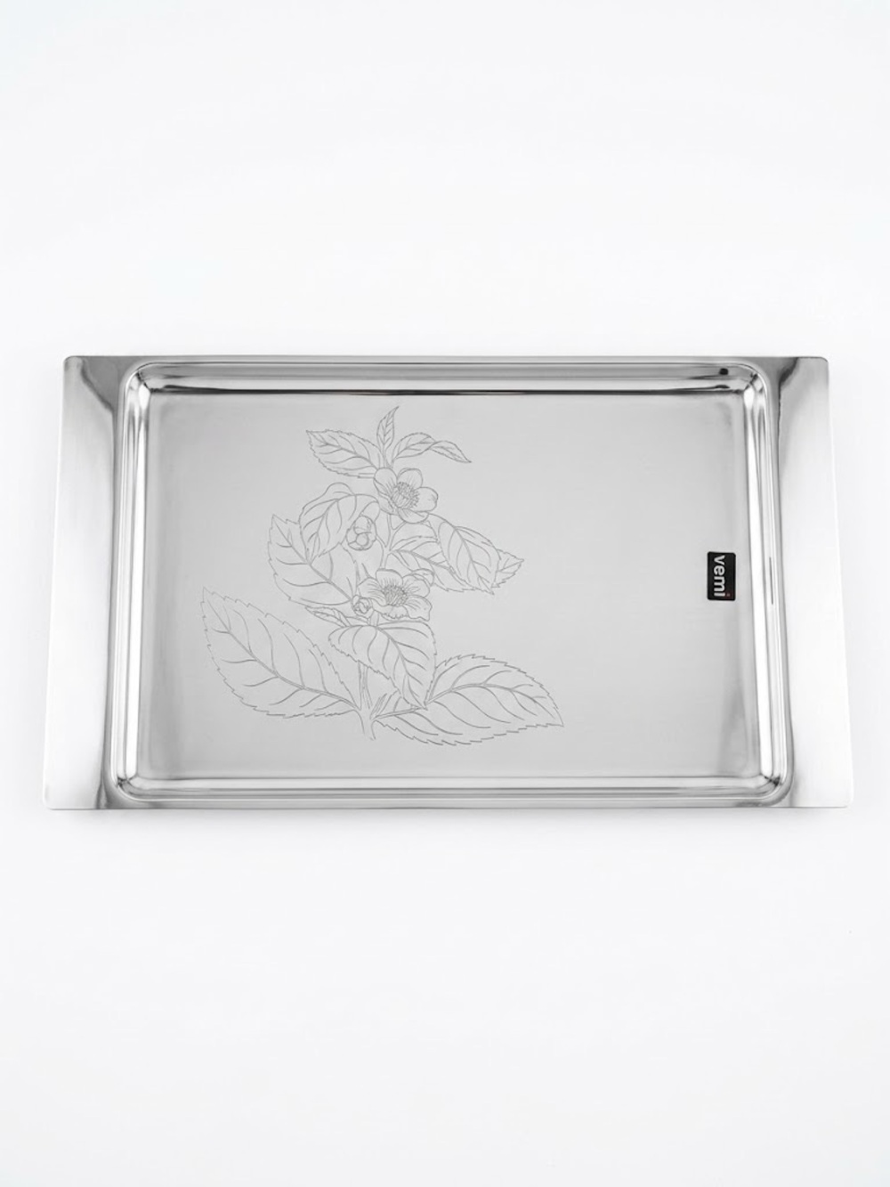 Vemi MCM Vintage Tray Etched Engraved Floral Thea Sjnensis
